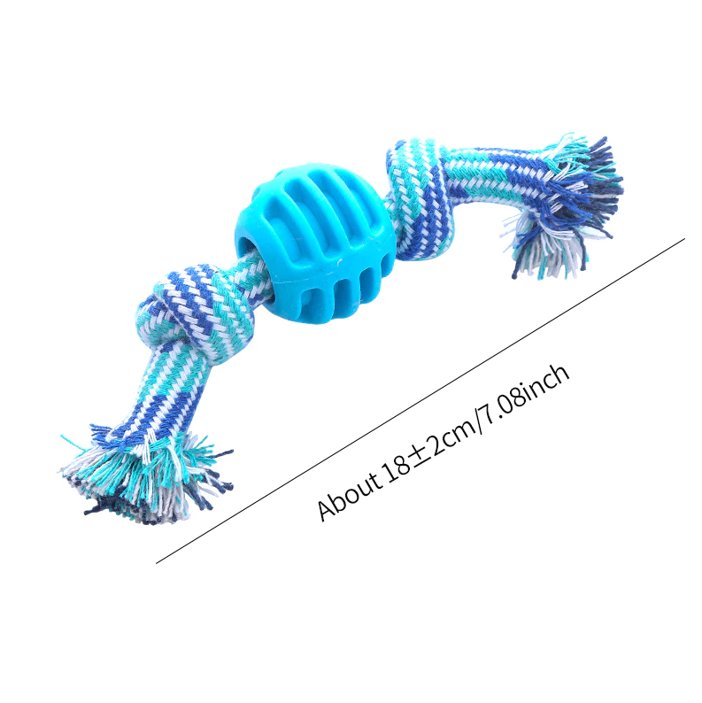 Dog Toy Chewing Rope – Durable Rope with Chew Ball for Dental Care and Play Fun