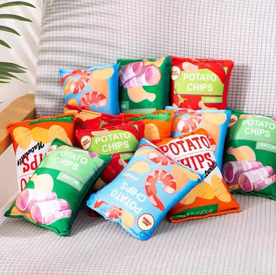 Dog Toy Chip Bag – Soft Plush Toy with Squeaker & Crinkle Effect