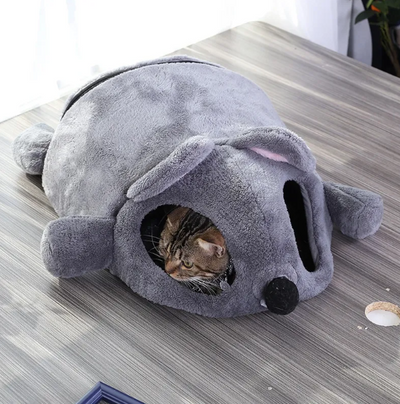 マウスデザインの快適な猫用スリーピングケープ - 柔らかくて快適な猫用スリーピングケープ