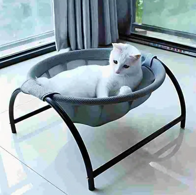 キャットハンモック - 快適な休憩のための安定した金属サポートを備えた通気性のある猫用ベッド