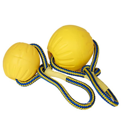 Robust Dog Toy – Fetch and Tug Ball with Rope