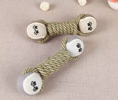 Dog Toy Rope with Balls – Chew Toy for Dogs with Paw Print