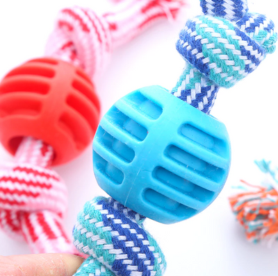 Dog Toy Chewing Rope – Durable Rope with Chew Ball for Dental Care and Play Fun