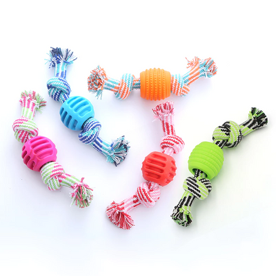 Dog Toy Chewing Rope – Durable Rope with Chew Ball for Dental Care and Play Fun