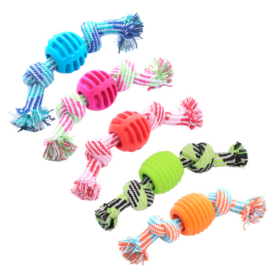 Dog Toy Chewing Rope – Durable Rope with Chew Ball for Dental Care and Play Fun