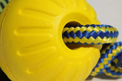 Robust Dog Toy – Fetch and Tug Ball with Rope