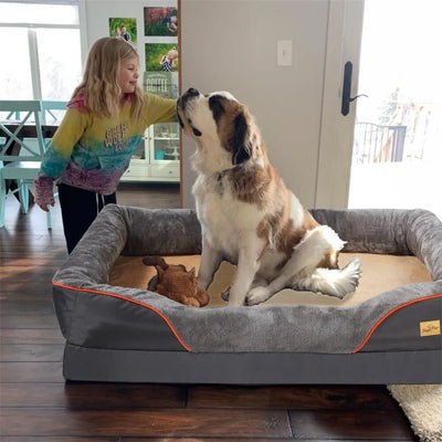 Orthopedic dog bed with washable waterproof cover - durable and comfortable for all sizes