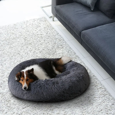 Donut-shaped Pet Bed – Ultra-Plush and Breathable Rest Bed for Pets – Machine Washable and Safe for Comfortable Sleep