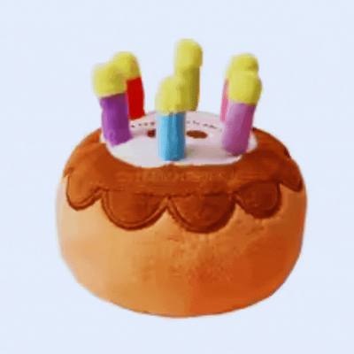 Dog Toy Birthday Cake – With Candles and Plush