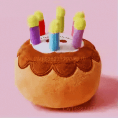 Dog Toy Birthday Cake – With Candles and Plush
