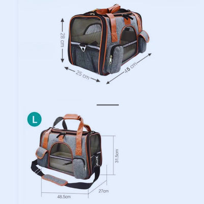 Pet Carrying Bag with Mesh Window and Adjustable Shoulder Strap