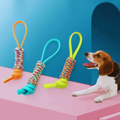 Dog Toy Made of Rope – Colorful Tug Rope for Chewing and Playing