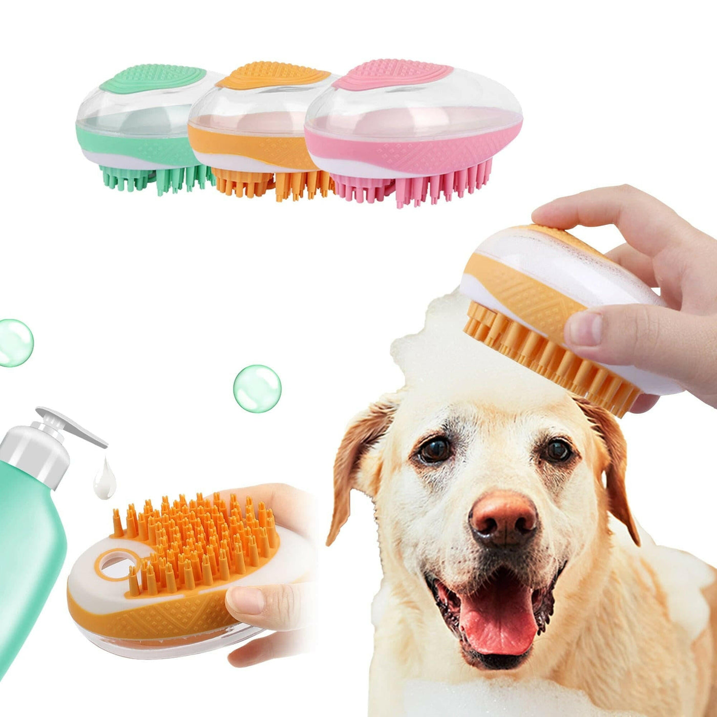 2-in-1 Shower Brush Massage Comb Soft Silicone