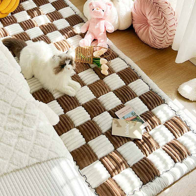 Soft Checked Sofa Protectors for Dogs