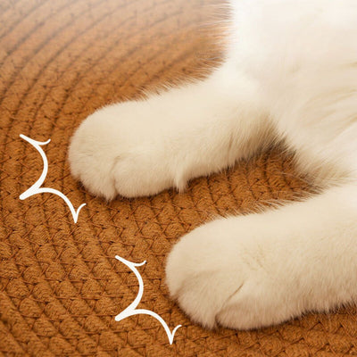 猫用手編みラタンベッド（爪とぎ付き）